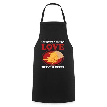 Pommes Frites Fastfood Fast Food Fritten Geschenk - Kochschürze - Schwarz - Vorne - AI Model Male 185 dark (185cm)