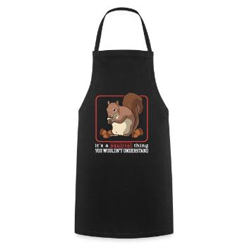 Cute Squirrel Squirrel Grey Squirrel Gift - Cooking Apron - black - Front - AI Model Male 185 dark (185cm)