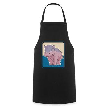 Hippo Baby Hippo Hippo Gift - Cooking Apron - black - Front - AI Model Male 185 dark (185cm)