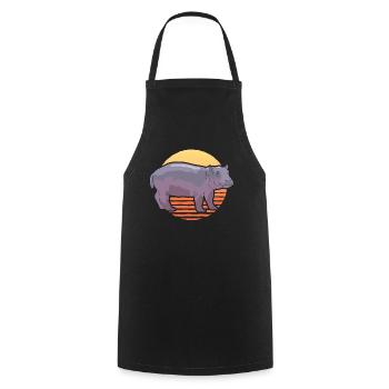 Hippo Baby Hippos Hippo Gift - Cooking Apron - black - Front - AI Model Male 185 dark (185cm)