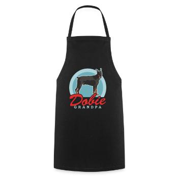 Doberman Dobie Grandpa | Dog Owner Gift - Cooking Apron - black - Front - AI Model Male 185 dark (185cm)