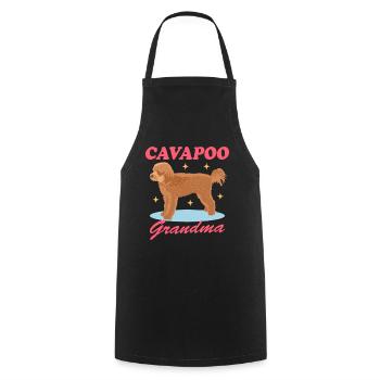 Cavapoo Grandma | Cavoodle Dog Owner Gift - Cooking Apron - black - Front - AI Model Male 185 dark (185cm)