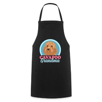 Cavapoo Grandma Dog Owner Cavoodle Gift - Cooking Apron - black - Front - AI Model Male 185 dark (185cm)