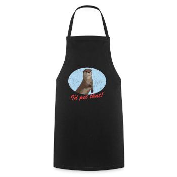 Loutre de mer Loutre Cadeau de loutre - Tablier de cuisine - noir - Devant - AI Model Male 185 dark (185cm)