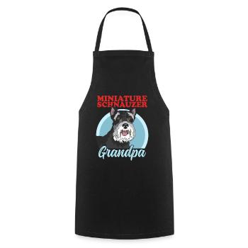 Papy Schnauzer miniature | Cadeau Schnauzer Chien - Tablier de cuisine - noir - Devant - AI Model Male 185 dark (185cm)