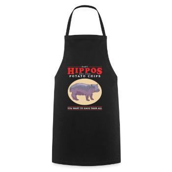 Hippo Baby Hippo Hippo Cadeau - Tablier de cuisine - noir - Devant - AI Model Male 185 dark (185cm)