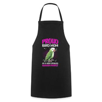 Monk Parakeet Parrots Mom Gift - Cooking Apron - black - Front - AI Model Male 185 dark (185cm)
