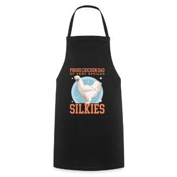 Silk Chicken Dad Silkie Chicken Silk Chickens Gift - Cooking Apron - black - Front - AI Model Male 185 dark (185cm)