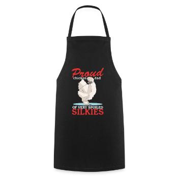 Silk Chicken Dad Chicken Silk Chickens Silkie Gift - Cooking Apron - black - Front - AI Model Male 185 dark (185cm)