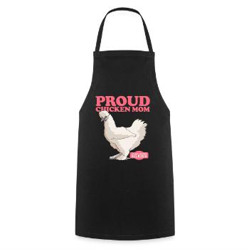 Poulet en soie maman poulet Silkie Silk poulets cadeau - Tablier de cuisine - noir - Devant - AI Model Male 185 dark (185cm)