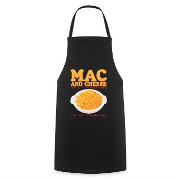 Macaroni au fromage et macaroni au fromage en cadeau - Tablier de cuisine - noir - Devant - AI Model Male 185 dark (185cm)