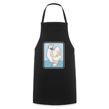 Silk Chicken Silk Chickens Silkie Chickens Gift - Cooking Apron - black - Front - AI Model Male 185 dark (185cm)