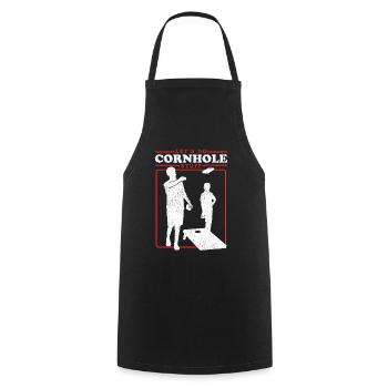 Joueur de cornhole | Blind Hole Bean Bag Cadeau - Tablier de cuisine - noir - Devant - AI Model Male 185 dark (185cm)