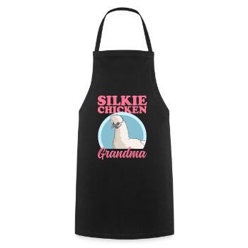 Silk Chicken Grandma Silk Chicken Silkie Chicken Gift - Cooking Apron - black - Front - AI Model Male 185 dark (185cm)
