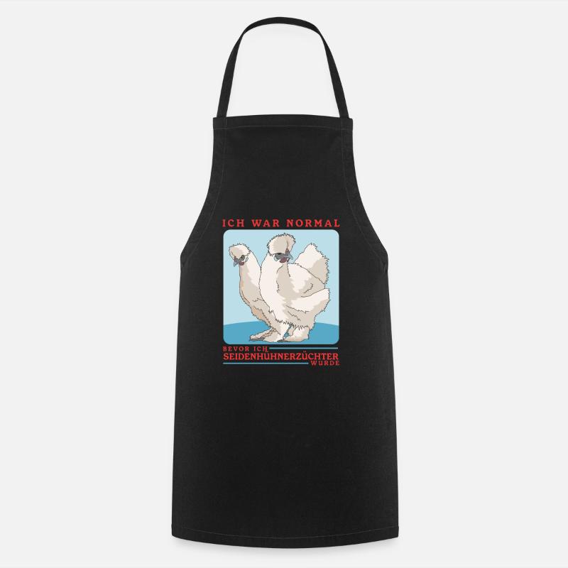 Silk Chicken Silkie Chicken Silk Chickens Gift - Cooking Apron - black