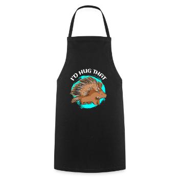 Porc-épic | Cadeau de porcs-épics - Tablier de cuisine - noir - Devant - AI Model Male 185 dark (185cm)