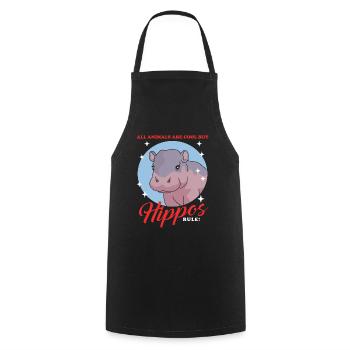 Hippo Baby Hippo Hippos Gift - Cooking Apron - black - Front - AI Model Male 185 dark (185cm)