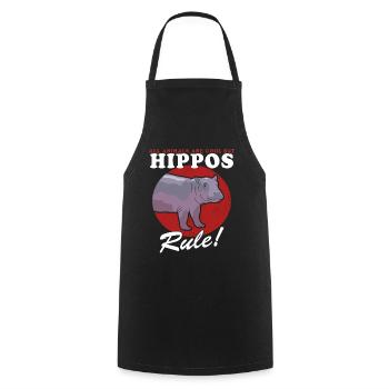 Hippos Baby Hippo Hippo Gift - Cooking Apron - black - Front - AI Model Male 185 dark (185cm)