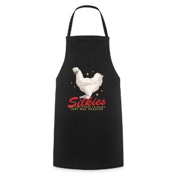 Silk Chicken Silk Chickens Silkie Chickens Gift - Cooking Apron - black - Front - AI Model Male 185 dark (185cm)