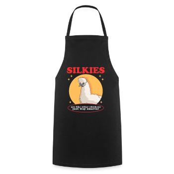 Silk Chicken Silkie Chickens Silk Chickens Gift - Cooking Apron - black - Front - AI Model Male 185 dark (185cm)