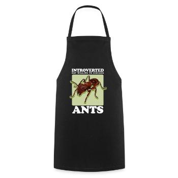 Fourmis Ferme | Formicarium Cadeau de fourmi - Tablier de cuisine - noir - Devant - AI Model Male 185 dark (185cm)