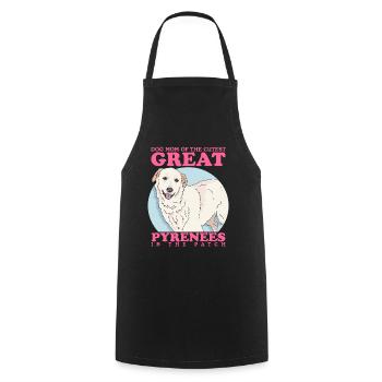Chien de montagne des Pyrénées Maman Chien Propriétaire Cadeau - Tablier de cuisine - noir - Devant - AI Model Male 185 dark (185cm)
