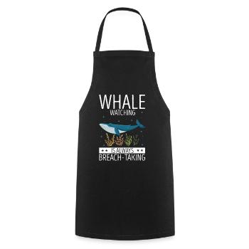 Beluga Whale Design für Meeressäuger und Orca - Kochschürze - Schwarz - Vorne - AI Model Male 185 dark (185cm)