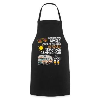 Mon papy Aime Le Camping-car Humour Homme - Tablier de cuisine - noir - Devant - AI Model Male 185 dark (185cm)