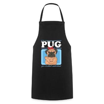 Pug Dogs Dog Owners Dog Owners Gift - Cooking Apron - black - Front - AI Model Male 185 dark (185cm)