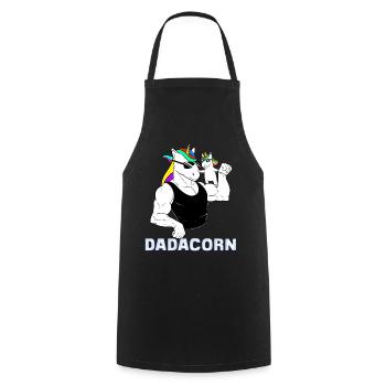 Bulliges Einhorn-Vater- und Kinder-Humor-Geschenk - Tablier de cuisine - noir - Devant - AI Model Male 185 dark (185cm)