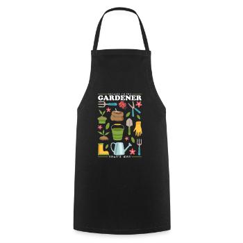 Jardin, jardinier amateur, jardinage, jardinier, cadeau - Tablier de cuisine - noir - Devant - AI Model Male 185 dark (185cm)