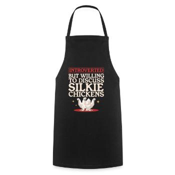 Silk Chicken Silk Chickens Silkie Chickens Gift - Cooking Apron - black - Front - AI Model Male 185 dark (185cm)
