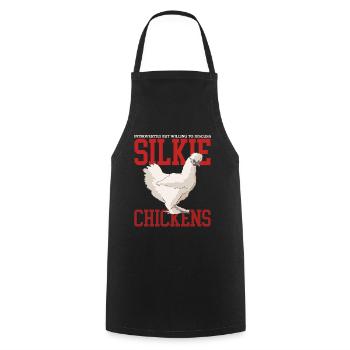 Silk Chicken Silkie Chicken Silk Chickens Gift - Cooking Apron - black - Front - AI Model Male 185 dark (185cm)