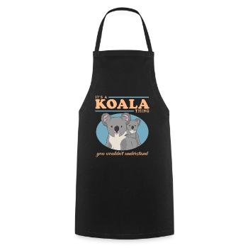 Koala Koala Ours | Koala Koala Bear Cadeau - Tablier de cuisine - noir - Devant - AI Model Male 185 dark (185cm)