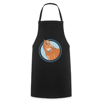 Haflinger Horse Haffi Horse Owner Gift - Cooking Apron - black - Front - AI Model Male 185 dark (185cm)