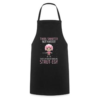 Stocktanz Design für Stabtänzerin - Kochschürze - Schwarz - Vorne - AI Model Male 185 dark (185cm)
