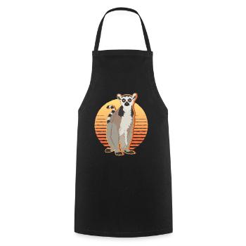 Lemur Curly Tail Lemur Ring-tailed Lemur Lemurs Gift - Cooking Apron - black - Front - AI Model Male 185 dark (185cm)