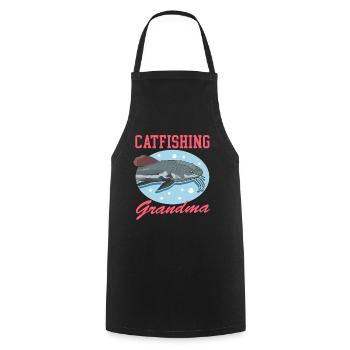 Pêcheur Grand-mère Poisson-chat Pêche Poisson Cadeau - Tablier de cuisine - noir - Devant - AI Model Male 185 dark (185cm)