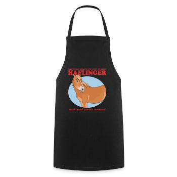 Haflinger Pferd Haffi Pferdebesitzer Geschenk - Kochschürze - Schwarz - Vorne - AI Model Male 185 dark (185cm)