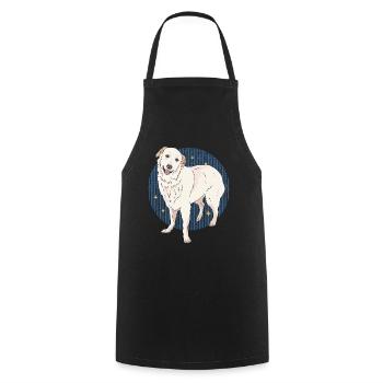 Chiens de montagne des Pyrénées | Cadeau du propriétaire de chien - Tablier de cuisine - noir - Devant - AI Model Male 185 dark (185cm)