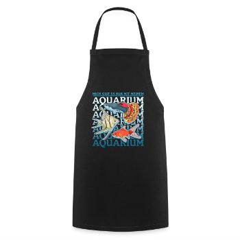 Aquarium Aquarist Aquaristics Ornamental Fish Gift - Cooking Apron - black - Front - AI Model Male 185 dark (185cm)