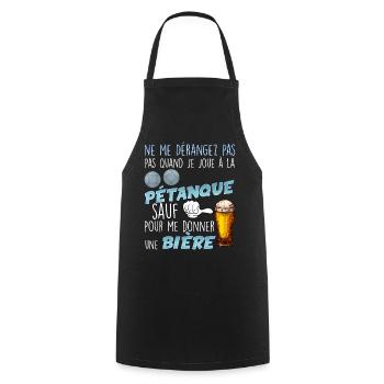 Pétanque Apéro Bon Moment Entre Potes - Tablier de cuisine - noir - Devant - AI Model Male 185 dark (185cm)