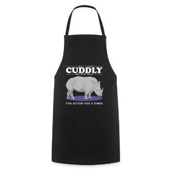 Rhinoceros Rhinoceros Rhinos Gift - Cooking Apron - black - Front - AI Model Male 185 dark (185cm)