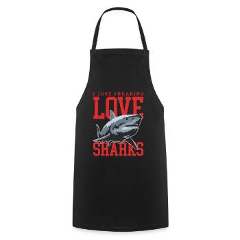 Sharks Sharks Great White Shark Shark Gift - Cooking Apron - black - Front - AI Model Male 185 dark (185cm)