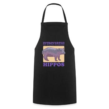 Hippo Baby Hippo Hippos Gift - Cooking Apron - black - Front - AI Model Male 185 dark (185cm)