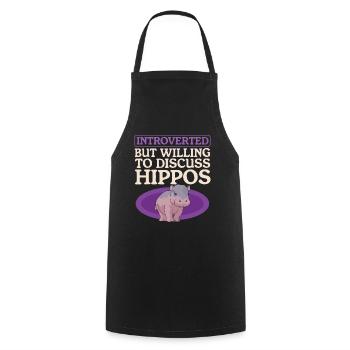 Bébé hippopotame | Hippopotames Hippos Cadeau - Tablier de cuisine - noir - Devant - AI Model Male 185 dark (185cm)