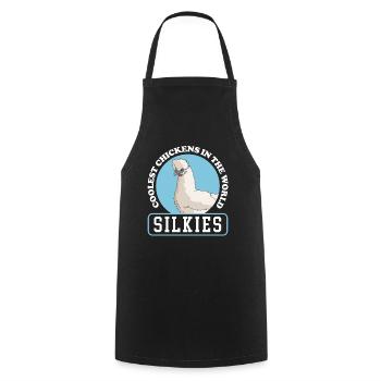 Silk Chicken Silkie Chickens Silk Chickens Gift - Cooking Apron - black - Front - AI Model Male 185 dark (185cm)