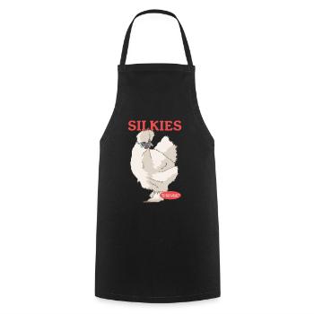 Silk Chicken Silk Chickens Silkie Chickens Gift - Cooking Apron - black - Front - AI Model Male 185 dark (185cm)