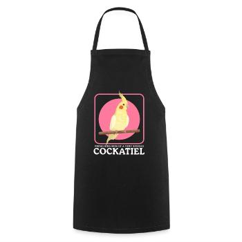 Cockatiel Maman Propriétaire Oiseau Cadeau Oiseau - Tablier de cuisine - noir - Devant - AI Model Male 185 dark (185cm)