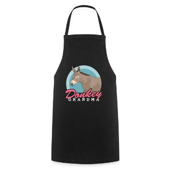 Esel Oma Eselliebhaber Eselbesitzerin Geschenk - Kochschürze - Schwarz - Vorne - AI Model Male 185 dark (185cm)
